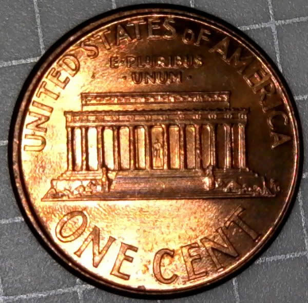2001-P-Lincoln-Memorial-Cent-Struck-Through-Wire-Brush-Bristle-Found-CRH!